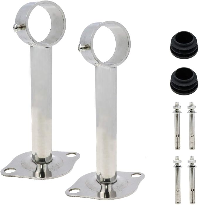 Ceiling-Mount Bracket Wardrobe Pipe Bracket Rod Lever Support Holder Fit 32 to by Home