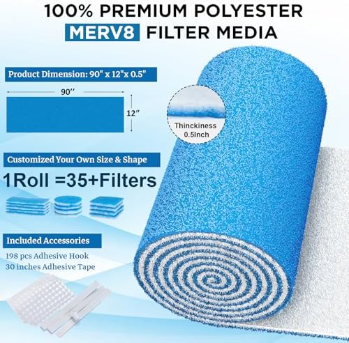 Air Vent Filters Roll, MERV 8 Triple Vent Filter Kit - Image 4