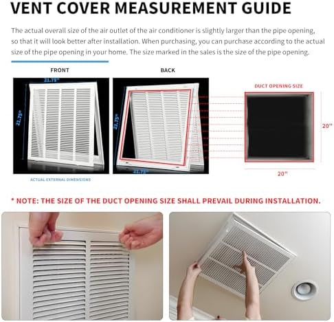 20"Wx20"H Return Air Grille Return Vent Cover - Image 6
