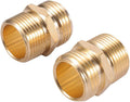 3/4" GHT Male to 3/4" NPT Male Connector, Brass Garden Hose Fitting 2pcs by ZKZX