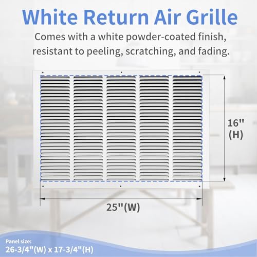 Howeall 25"W x 16"H Steel Return Air Grille, Air Return Vent Cover - Image 3