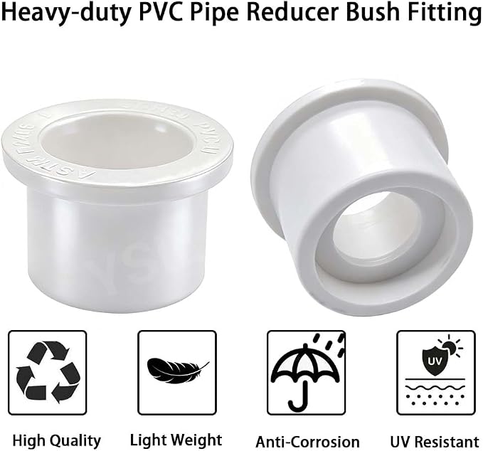 YSIL 6Pack 2" X 1" PVC Reducer Bushing Fitting | PVC Pipe Reducer Bush - Image 4