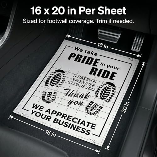 Disposable Paper Car Floor Mats, 20 x 16 inch, Single-Side Laminated Surface - Image 3
