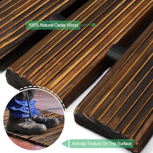 RELIANCER 6' Wooden Garden Pathway, Outdoor Roll Out Cedar Curved Walkway - Image 6