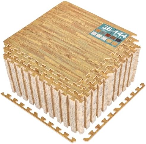 Sorbus Wood Grain Floor Tiles Foam Mat EVA Interlocking Mats Tile 3/8-Inch by Sorbus