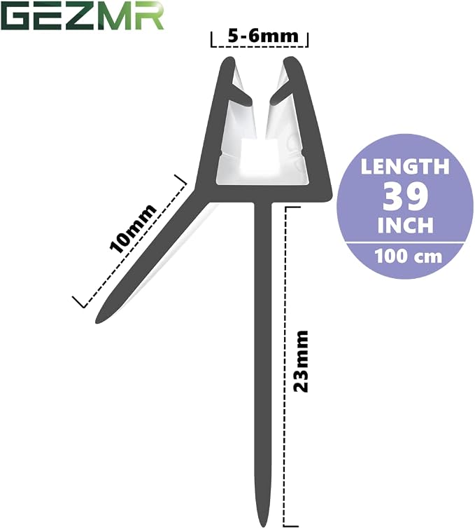 2-Pack Frameless Shower Door Bottom Seal Clear Glass Shower Door Sweep Strip - Image 2