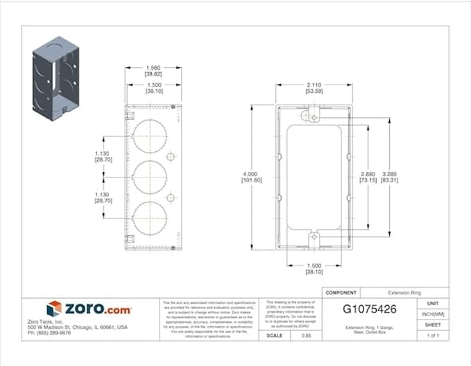 Raco 00653 4" X 2" Handy Box Extension Rings - Image 2
