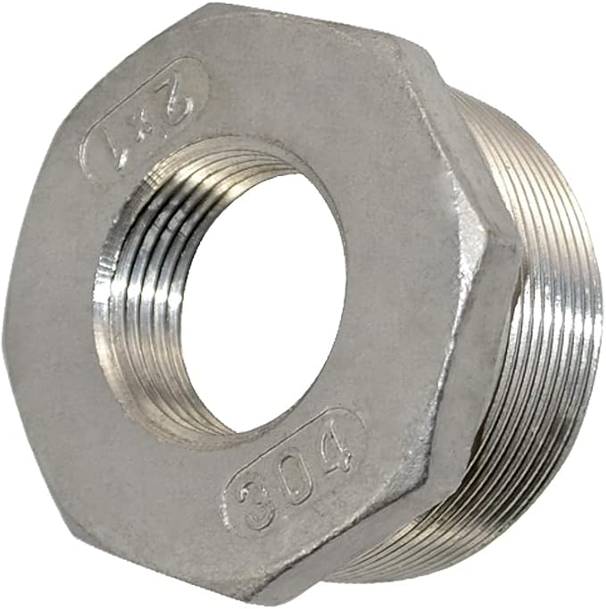 2" Male x 1" Female Thread Reducer Bushing Pipe Fitting, Stainless steel SS 304 - Image 2