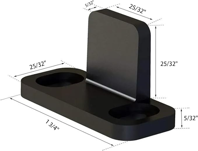 JUBEST Black Aluminum Floor Guide, Floor Mounted Sliding Barn Door Hardware - Image 5