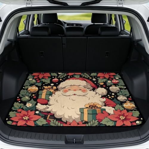 Vintage Santa Floral Cargo Liner 29"x39" by Unknown