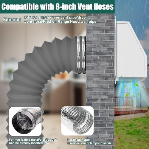 8 Inch Hooded Wall Vent Cover - Image 3