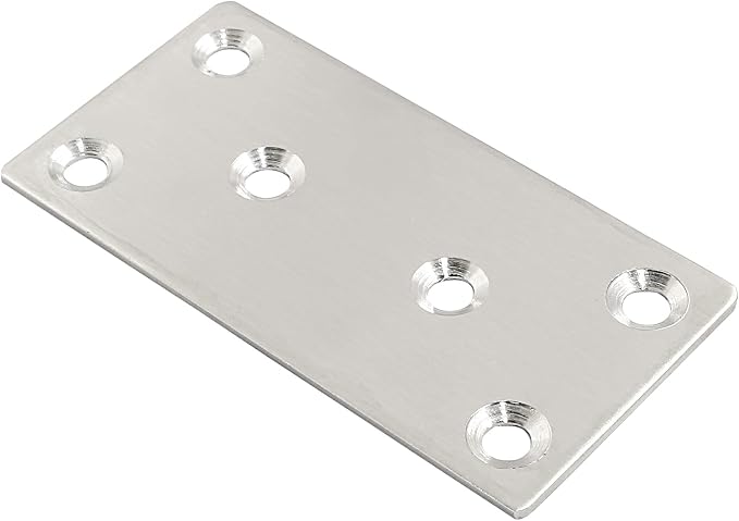 Bonsicoky 8 Pcs Flat Straight Brace Brackets, 3.15" x 1.5" / 80mm x 40mm | - Image 3