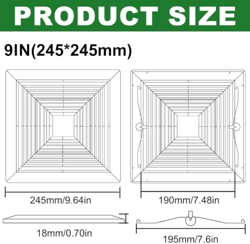 Bathroom Exhaust Fan Cover 9x9 Vent Cover - Image 2