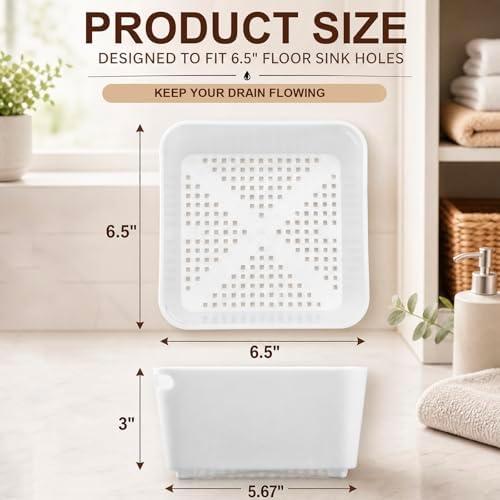Tuanse 2 Pcs 6.5 X 6.5 X 6.5 Inch Commercial Floor Drain Strainer - Image 2