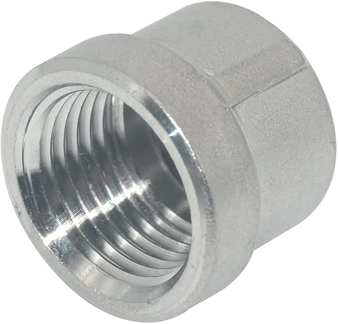 1/2" 0.5" Cap, NPT Female Threaded Cast Pipe Fitting, Stainless Steel 304 - Image 3