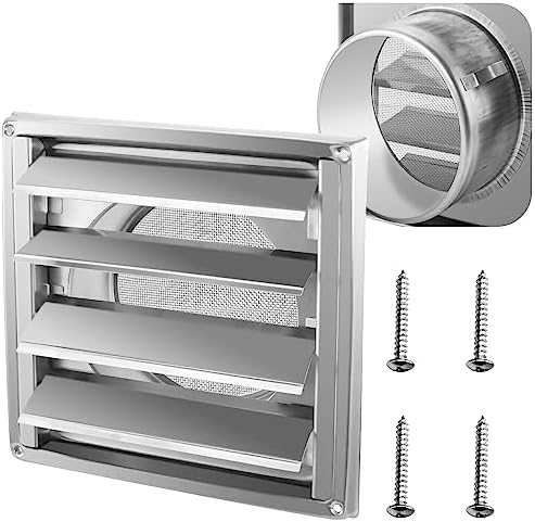 5" Metal Outdoor Dryer Vent Cover Louvered by Funmit