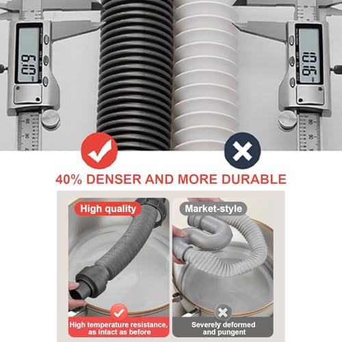 1 1/2" Flexible Drain Hose, Extendable Flexible Sink Drain Hose P-Trap - Image 5