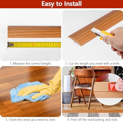 20Ft Floor Transition Strip Self Adhesive Carpet to Tile Floor Edging Trim PVC - Image 5