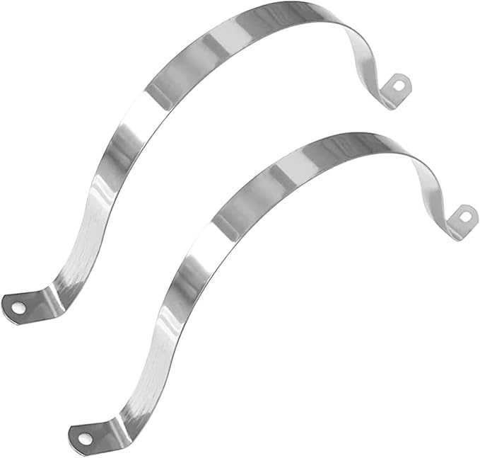8inch Rigid Support Pipe Strap, 2 Hole U-Tube Strap Clamp, Stainless Steel by Unknown