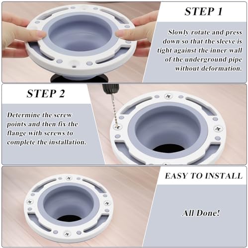 Toilet Flange Repair Kit Fits for 4 Inch 5 Inch or Special 3 Inch Drain Pipe - Image 5