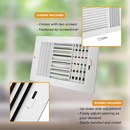 12" x 6" FanGoFast Ceiling Register Air Vent Cover Three-Way Plastic - Image 4