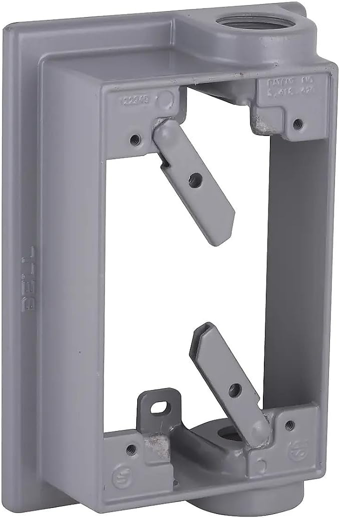 1-Gang Weatherproof Extension Adapter, Swing Arm, Two 1/2 in. Threaded Outlets by BELL