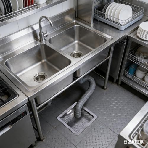 8.5x8.5x3 Inch Stainless Steel Commercial Floor Drain Strainer Bar Buffet - Image 7
