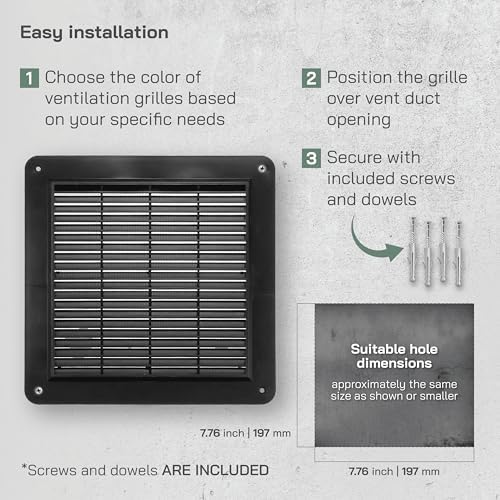 Vent Systems 10" x 10" Inch Black Air Return Vent Cover - Image 4