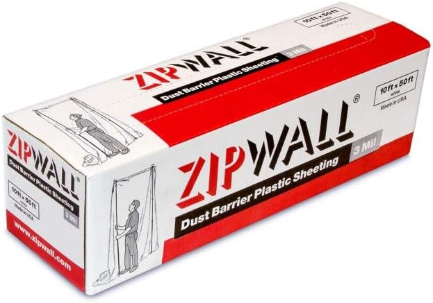 ZIPWALL HDAZ12 Heavy Duty Zipper and ZipWall PY50 Dust Barrier Plastic Sheeting - Image 5