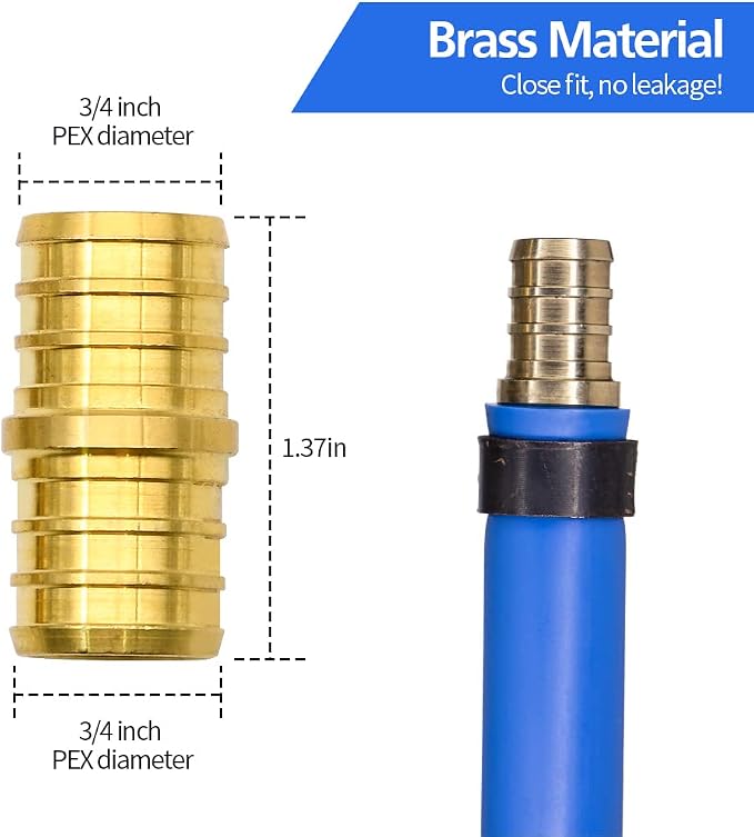30pcs 3/4" Brass PEX Fittings, Elbow TEE Straight Couplings Set | - Image 3