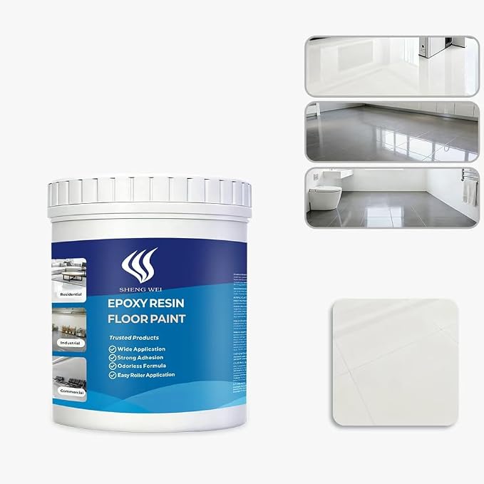 Floor Paint, Indoor Epoxy Floor Coating Kit, 2 Pounds, Household Tile Color by SHENGWEI