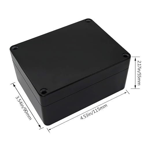 ABS Plastic Electrical Project Case Power Junction Box, Project Box Black 4.5" - Image 2