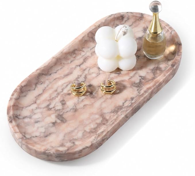Natural Marble Decorative Tray Stone Plate, Catchall Tray by Koville