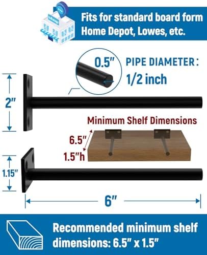 LEOPO 16-Pack 6 inch Floating Shelf Brackets, Hidden Shelf Bracket - Image 3