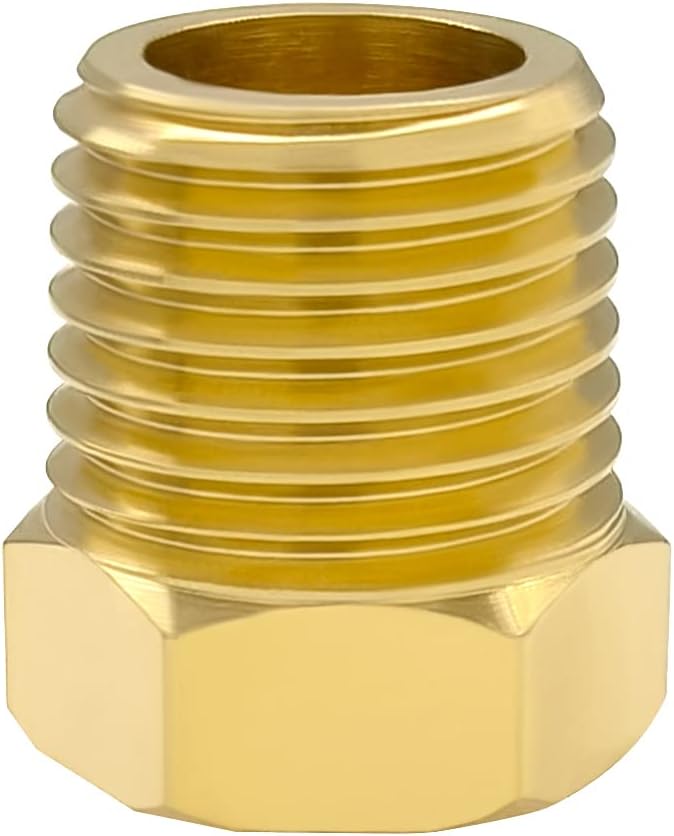 Hooshing 6PCS Brass Pipe Fittings 1/4" NPT Male Outer Hex Head Pipe Plug - Image 4