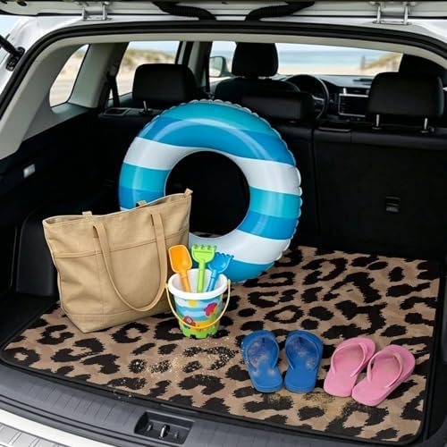 Brown Leopard Universal Car Trunk Mat - Image 2