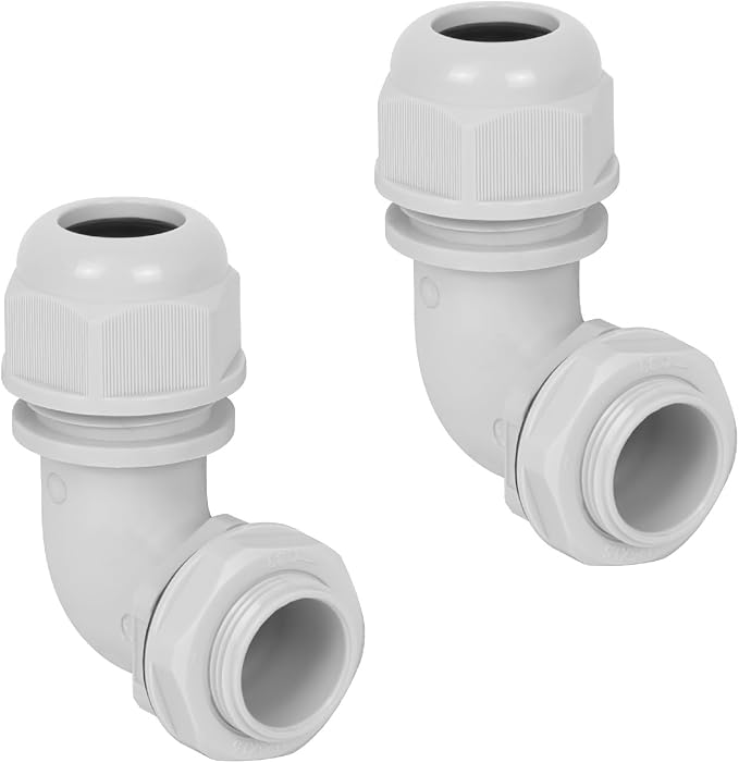 M25 Cable Gland, 90 Degree Adjustable 13-18mm Strain Relief, Cord Connectors by LeMotech
