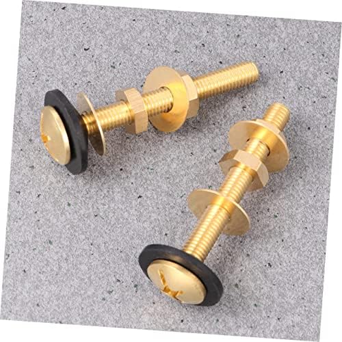 ORFOFE 2pcs Toilet Bolt Set Brass Closet Bolt Nut Washer - Image 5