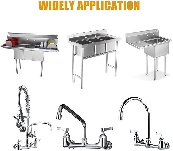 Joywayus Wall Mount Commercial Faucet Installation Kit, Brass 1/2" G Male Elbow - Image 7