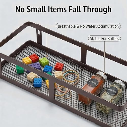 PUSDON 2-Pack Minimalist Shower Caddy Wall Mount, Open Frame Bathroom Shelf - Image 6