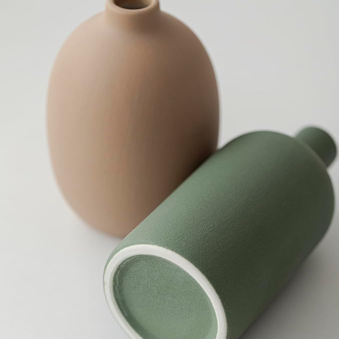 Modern Ceramic Vase Set, Neutral Colors, Decorative Vases - Image 9