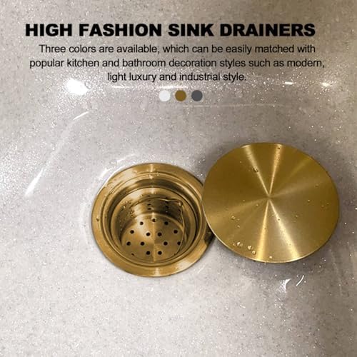 3 1/2" Kitchen Sink Drain Kit Replacement Sink Drain Assembly Removable 304 - Image 2