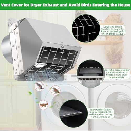 3 Inch Dryer Vent Cover Outside - Image 3