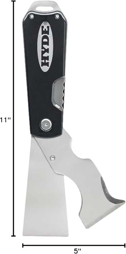 Hyde Dual Blade Folding Painter's Tool 5-In-1 Stainless Steel Folds Closed - Image 9