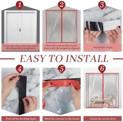 Amylove 72 x 80 Inch Dust Barrier Door, Double Sided Zipper, 6 x 6.7 ft - Image 5