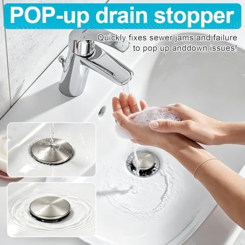 Pop Up Drain Stopper Bathroom Sink Compatible - Image 5