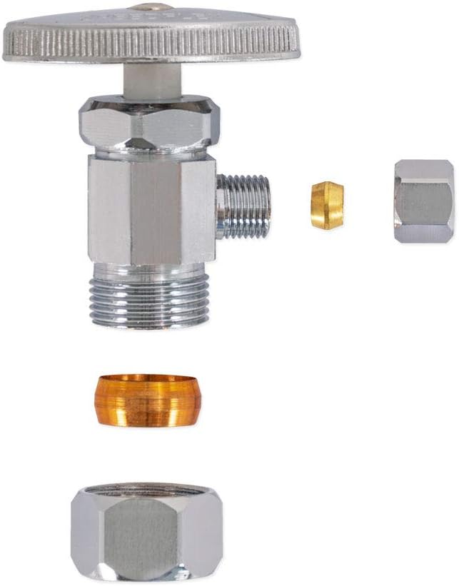 Eastman 5/8 Inch OD Compression x 1/4 Inch OD Compression Multi-Turn Angle Stop - Image 6