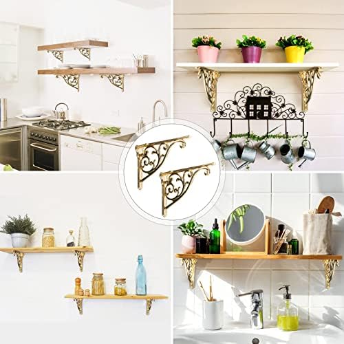Khtumeware Ornate Decorative Shelf Brackets, 5-inch Small wall Mounted Shelving - Image 5