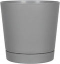Root & Vessel Majestic Full Depth Round Cylinder Pot, Glossy Gray by Novelty