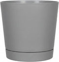 Root & Vessel Majestic Full Depth Round Cylinder Pot, Glossy Gray by Novelty